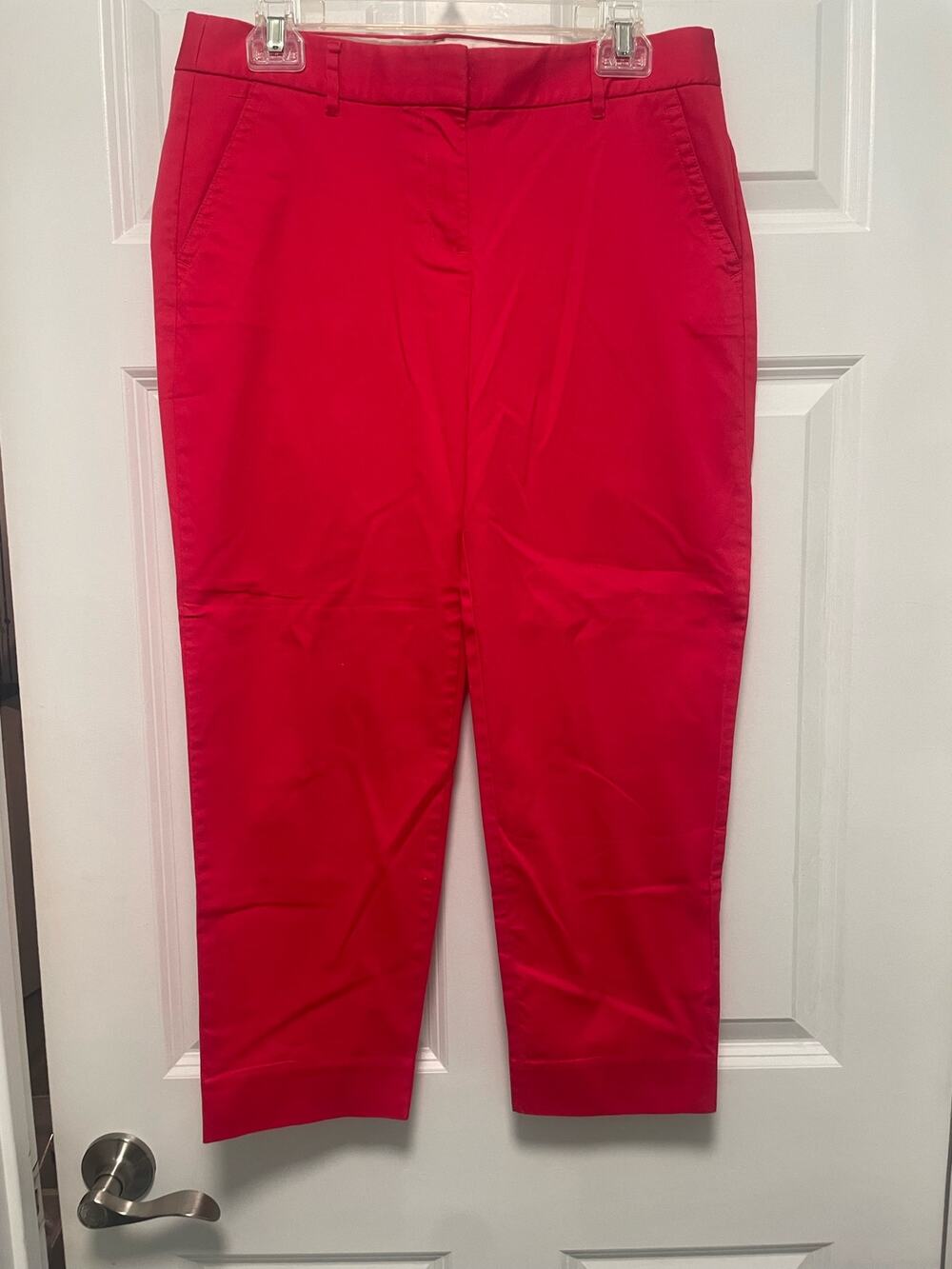 J Crew Stretch City Fit Ankle Cropped Chino pants Size 6 Bright Watermelon Color